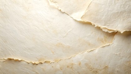 Torn parchment paper featuring natural fibers