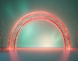 Aurora Glass Ribbon Christmas Minimal Mockup Background