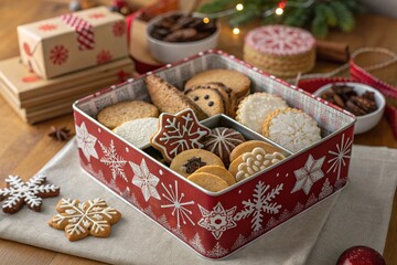 christmas cookies in a box