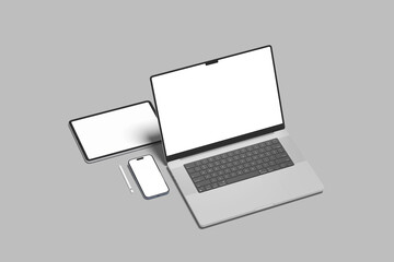 Multi devices responsive website blank mockup template