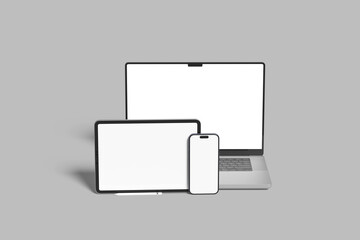 Multi devices responsive website blank mockup template