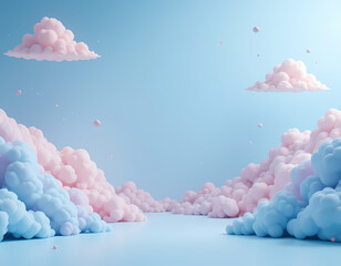 Minimal Floating Ribbon Festival Mockup Background