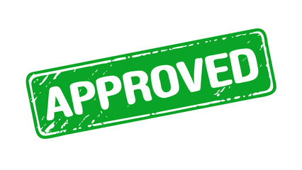 Approved stamp green approval checkmark success accepted validated pass certified authorization mark 100