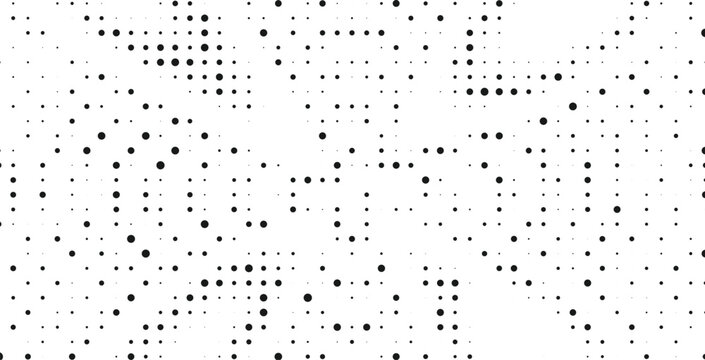 Abstract pixelated dotted explosion pattern with scattered shapes forming dynamic geometric symmetry suitable for modern tech inspired graphics minimal layouts and digital design elements