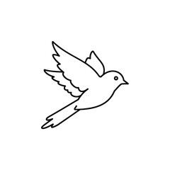 Obraz premium Flying Bird Line Art Illustration