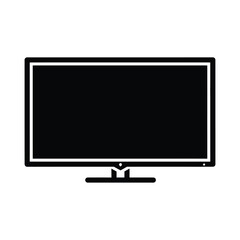 Modern flat screen television with a black display and stand