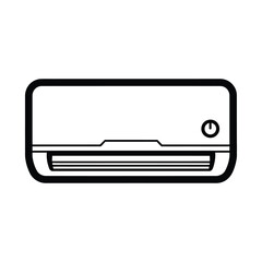 Modern split system air conditioner unit icon line art