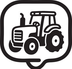 Tractor with large wheels on farm field harvesting crops agricultural transport farming equipment