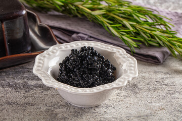 Luxury expensive Black caviar roe