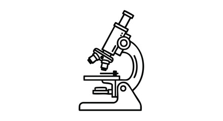Fototapeta premium microscope vector icon in black and white 