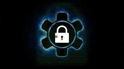 Cybersecurity and digital data protection, setting with lock using a smartphone with a digital shield and lock icon, representing mobile data protection and secure authentication 4k animated video - Powered by Adobe