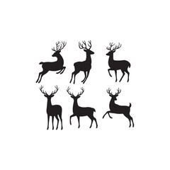 Deer Silhouette Vector Art Wildlife Animal Illustration Decoration Design Graphics
