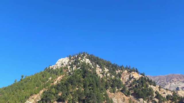 Lowari Top Hills View Snowy Mountain Pass Landscape in Khyber Pakhtunkhwa, Pakistan 4k footage 