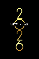 Happy new year 2026 text design for brochure design template card vector illustration.