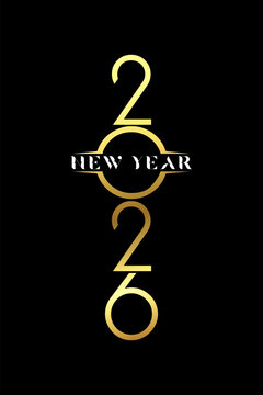 Happy new year 2026 text design for brochure design template card vector illustration.