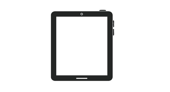 tablet vector icon in black and white
