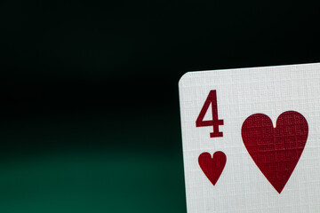 Obraz premium Four of Hearts playing card