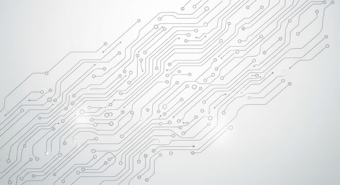 Abstract circuit board pattern on white background, technology concept