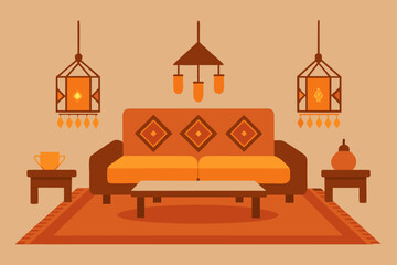 Cozy room interior art