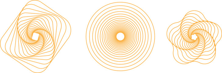 Abstract golden geometric shapes on white background