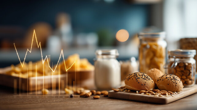 Energy value labeling and meal monitoring concept defocused food items nutritional tracking visualization dietary control system portion awareness display health management