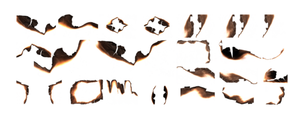 Burned Hole in white Paper middle PNG - Scorched Edges, Burnt Texture, Distressed Element, or Grungy Frame Overlay, Burnt paper hole