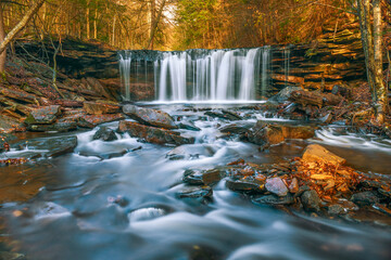 Oneida Falls in autumn. Ricketts Glen State Park. Pennsylvania