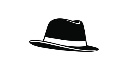 hat vector icon in black and white
