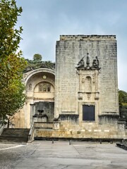 Fototapeta premium Main facade of Santa Maria de Gracia church ruins in Cazorla, Spain