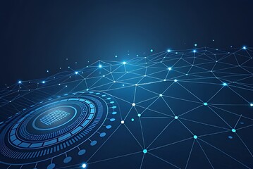 Global network connection with futuristic digital interface