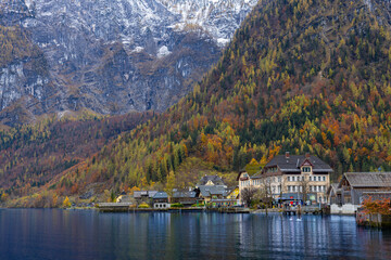 View of Lake Hallstatt and the town of Hallstatt