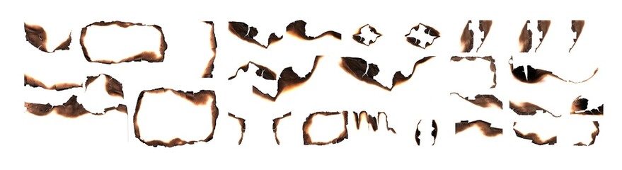 Burned Hole in white Paper middle PNG - Scorched Edges, Burnt Texture, Distressed Element, or Grungy Frame Overlay, Burnt paper hole