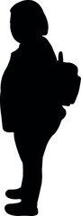 a woman standing body silhouette vector