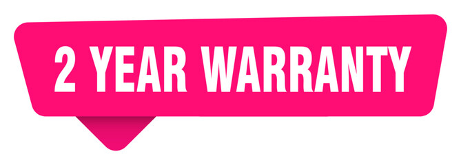 2 year warranty magenta sticker isolated on transpatent background. 2 year warranty sign