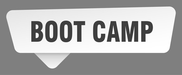 boot camp sign. boot camp white sticker isolated on gray background