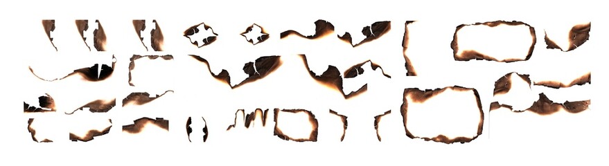 Burned Hole in white Paper middle PNG - Scorched Edges, Burnt Texture, Distressed Element, or Grungy Frame Overlay, Burnt paper hole