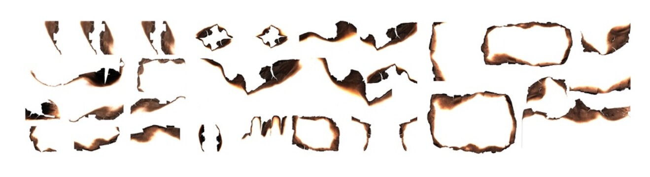 Burned Hole in white Paper middle PNG - Scorched Edges, Burnt Texture, Distressed Element, or Grungy Frame Overlay, Burnt paper hole