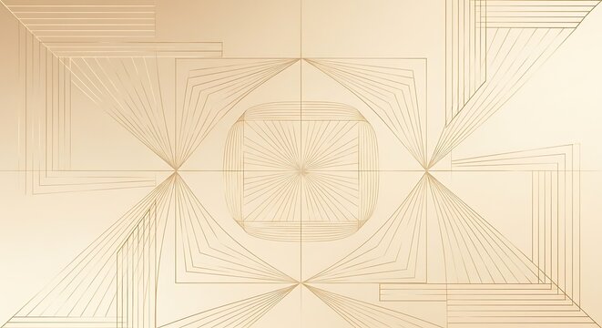 Geometric pattern with radiating lines and square shapes