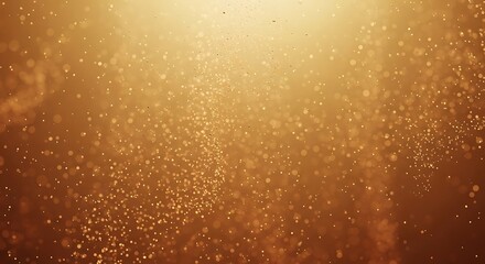 Golden dust particles floating in a bright lit atmosphere