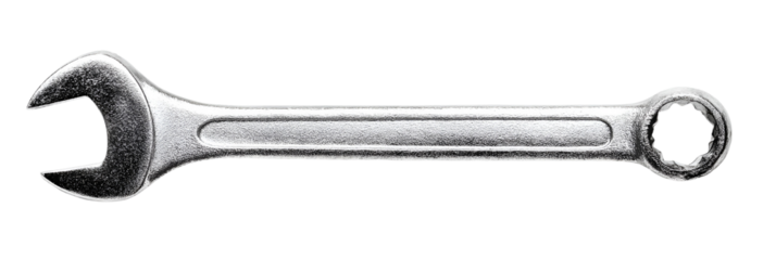 Metal wrench tool isolated on transparent background