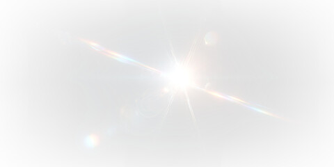 Bright light shining on a transparent background creating a sparkling effect with reflections