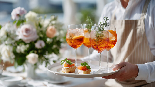 Aperol Spritz und elegantes Catering &ndash; sommerliches Eventmotiv
