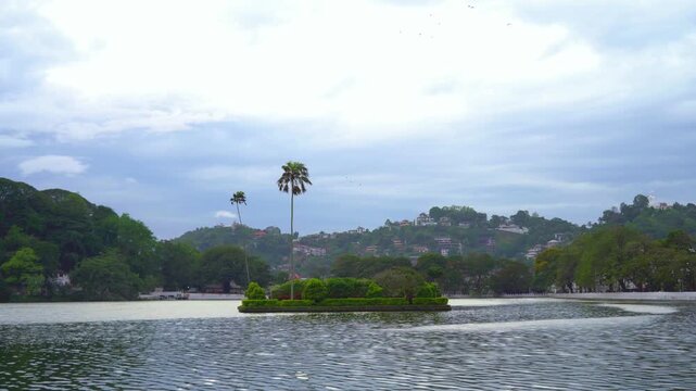 Beautiful nature scene at Kandy lake in Sri Lanka