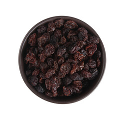 Raisins in a bowl on a transparent background