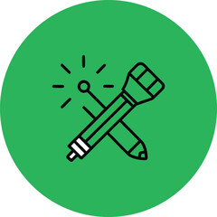 Minimalist flat design icon centered inside a smooth green circular badge Vector illustration