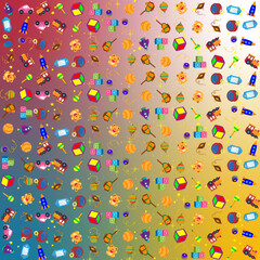 Rainbow Ombre Toy Print for Children