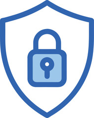 Simple flat style security icon displayed inside a clear blue circular badge Vector illustration