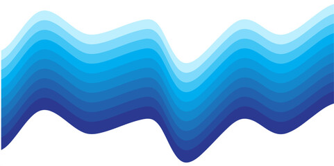 Water wave stripe, layered ocean band with soft depth on neutral background vector.