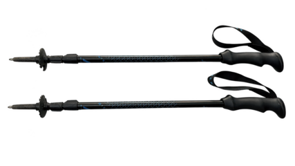 A pair of trekking poles for hiking on a transparent background