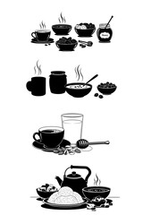 Whimsical winter night scene with sweet elements